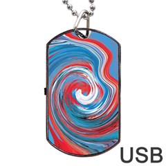 Red And Blue Rounds Dog Tag Usb Flash (one Side) by berwies