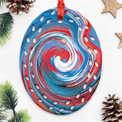 Red And Blue Rounds Ornament (oval Filigree)