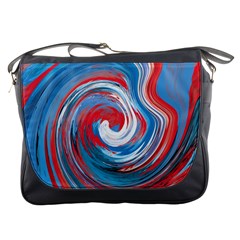 Red And Blue Rounds Messenger Bags by berwies