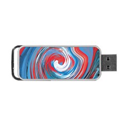 Red And Blue Rounds Portable Usb Flash (one Side) by berwies