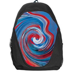 Red And Blue Rounds Backpack Bag by berwies