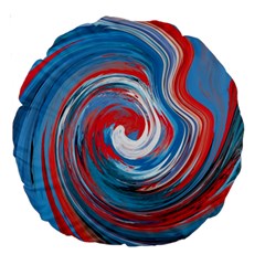 Red And Blue Rounds Large 18  Premium Round Cushions by berwies