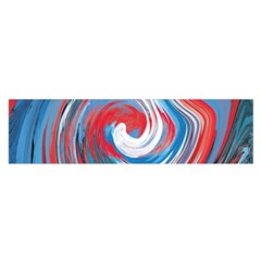 Red And Blue Rounds Satin Scarf (oblong)