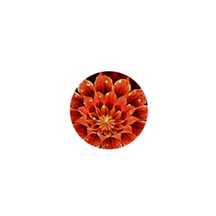 Beautiful Ruby Red Dahlia Fractal Lotus Flower 1  Mini Buttons by jayaprime