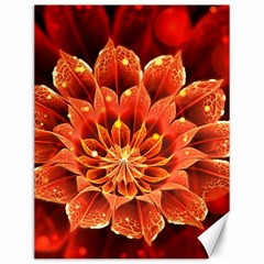 Beautiful Ruby Red Dahlia Fractal Lotus Flower Canvas 12  X 16   by jayaprime