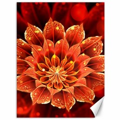 Beautiful Ruby Red Dahlia Fractal Lotus Flower Canvas 36  X 48   by jayaprime