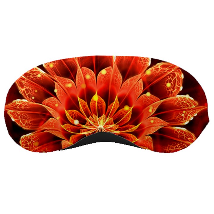 Beautiful Ruby Red Dahlia Fractal Lotus Flower Sleeping Masks