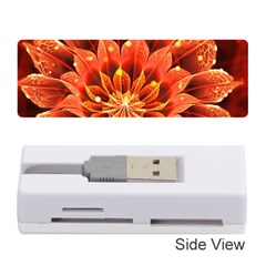 Beautiful Ruby Red Dahlia Fractal Lotus Flower Memory Card Reader (stick)  by jayaprime