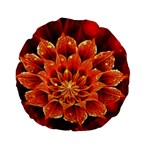 Beautiful Ruby Red Dahlia Fractal Lotus Flower Standard 15  Premium Flano Round Cushions Front