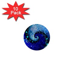 Nocturne Of Scorpio, A Fractal Spiral Painting 1  Mini Magnet (10 Pack)  by jayaprime