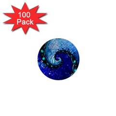 Nocturne Of Scorpio, A Fractal Spiral Painting 1  Mini Magnets (100 Pack)  by jayaprime