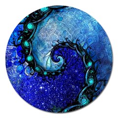 Nocturne Of Scorpio, A Fractal Spiral Painting Magnet 5  (round) by jayaprime