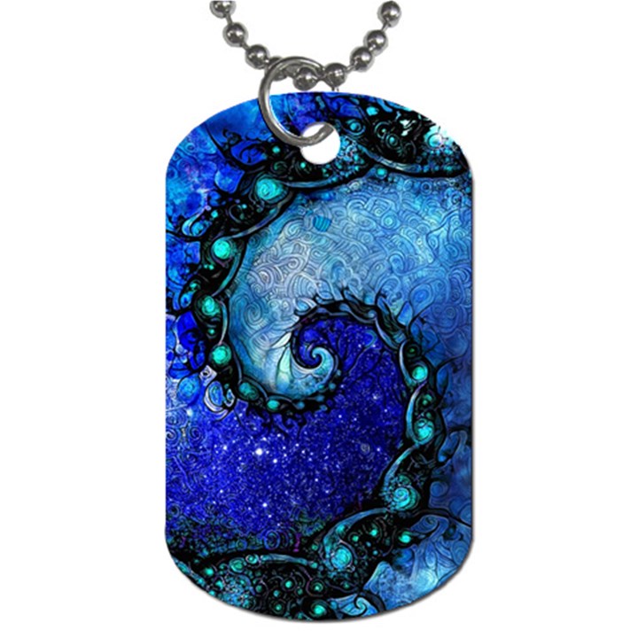 Nocturne of Scorpio, a Fractal Spiral Painting Dog Tag (Two Sides)