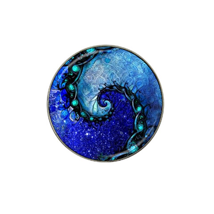 Nocturne of Scorpio, a Fractal Spiral Painting Hat Clip Ball Marker