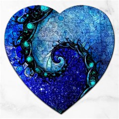 Nocturne Of Scorpio, A Fractal Spiral Painting Jigsaw Puzzle (heart) by jayaprime