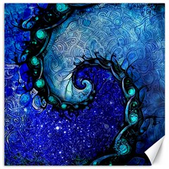 Nocturne Of Scorpio, A Fractal Spiral Painting Canvas 12  X 12   by jayaprime