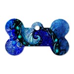 Nocturne of Scorpio, a Fractal Spiral Painting Dog Tag Bone (Two Sides) Front