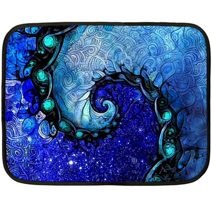 Nocturne of Scorpio, a Fractal Spiral Painting Fleece Blanket (Mini)