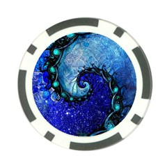 Nocturne Of Scorpio, A Fractal Spiral Painting Poker Chip Card Guard (10 Pack) by jayaprime