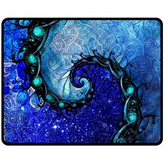 Nocturne Of Scorpio, A Fractal Spiral Painting Fleece Blanket (medium)  by jayaprime