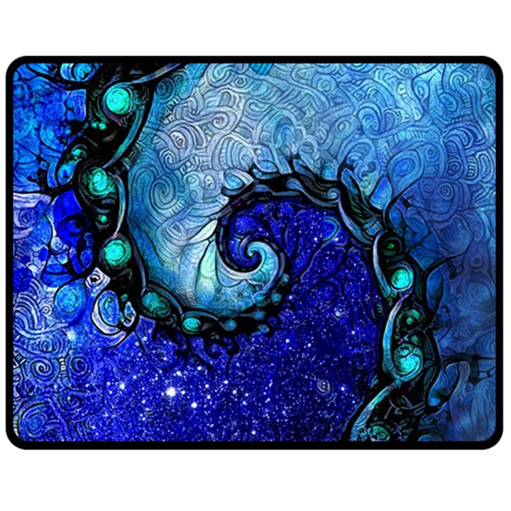 Nocturne of Scorpio, a Fractal Spiral Painting Fleece Blanket (Medium) 