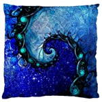 Nocturne of Scorpio, a Fractal Spiral Painting Large Cushion Case (One Side) Front