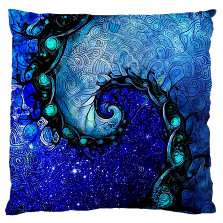 Nocturne of Scorpio, a Fractal Spiral Painting Large Cushion Case (One Side)