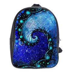 Nocturne Of Scorpio, A Fractal Spiral Painting School Bag (xl) by jayaprime