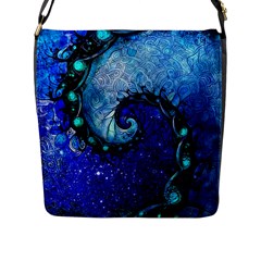 Nocturne Of Scorpio, A Fractal Spiral Painting Flap Messenger Bag (l)  by jayaprime