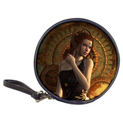 Wonderful Steampunk Women With Clocks And Gears Classic 20-cd Wallets by FantasyWorld7