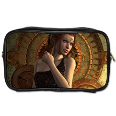 Wonderful Steampunk Women With Clocks And Gears Toiletries Bags 2-side by FantasyWorld7