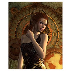 Wonderful Steampunk Women With Clocks And Gears Drawstring Bag (small) by FantasyWorld7