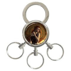 Wonderful Steampunk Women With Clocks And Gears 3-ring Key Chains by FantasyWorld7