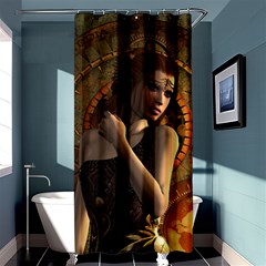 Wonderful Steampunk Women With Clocks And Gears Shower Curtain 36  X 72  (stall)  by FantasyWorld7