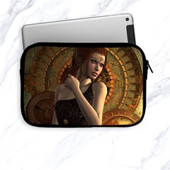 Wonderful Steampunk Women With Clocks And Gears Apple Ipad Mini Zipper Cases by FantasyWorld7