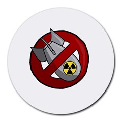 No Nuclear Weapons Round Mousepads by Valentinaart