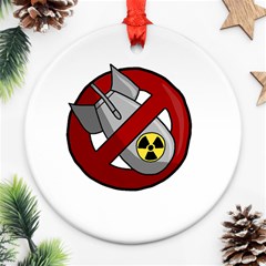 No Nuclear Weapons Ornament (round) by Valentinaart