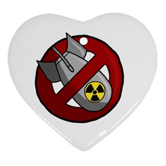 No Nuclear Weapons Ornament (heart) by Valentinaart