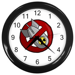 No Nuclear Weapons Wall Clocks (black)