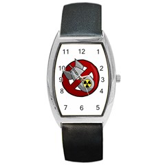 No Nuclear Weapons Barrel Style Metal Watch by Valentinaart