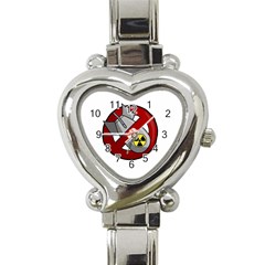 No Nuclear Weapons Heart Italian Charm Watch