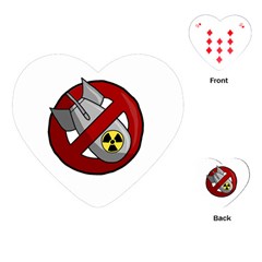 No Nuclear Weapons Playing Cards (heart)  by Valentinaart