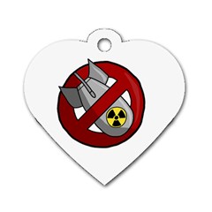 No Nuclear Weapons Dog Tag Heart (one Side) by Valentinaart