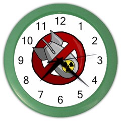 No Nuclear Weapons Color Wall Clocks