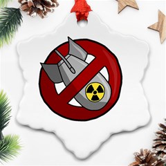 No Nuclear Weapons Snowflake Ornament (two Sides)