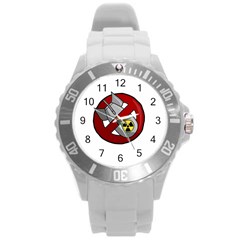 No Nuclear Weapons Round Plastic Sport Watch (l) by Valentinaart