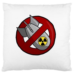 No Nuclear Weapons Large Cushion Case (one Side) by Valentinaart