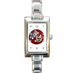 No Nuclear Weapons Rectangle Italian Charm Watch