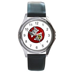 No Nuclear Weapons Round Metal Watch by Valentinaart