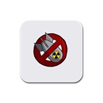 No nuclear weapons Rubber Square Coaster (4 pack)  Front